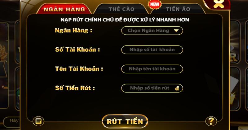 Rút tiền tại cổng game X8 Club