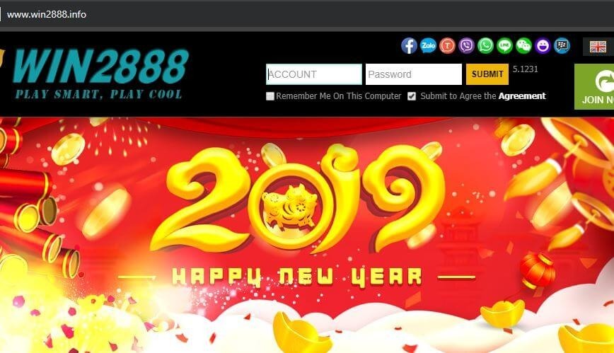 Giao diện tết tại Win2888