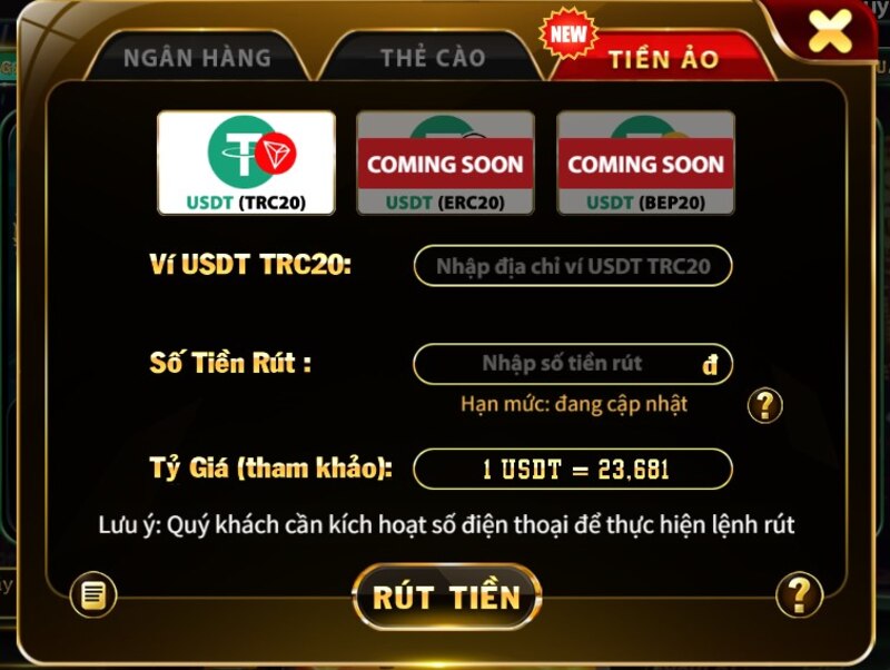 Hướng dẫn rút tiền qua thẻ cào tại game bài Hit Club